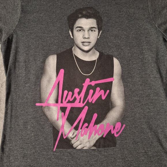 Austin Mahone T-Shirt Women's Junior Size XL Gray Pop Star Music Merchandise - Picture 2 of 6